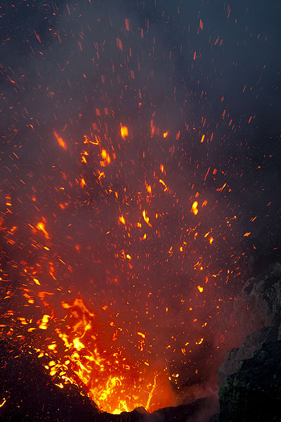 Eruption from a vent at Yasur volcano