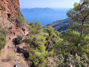 View over the Saronic Gulf from the Methana historic lava dome