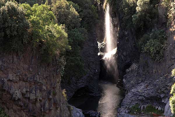 Waterfall in the Alcantara gorge