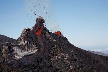 Erupting hornito on Etna volcano (Italy)
