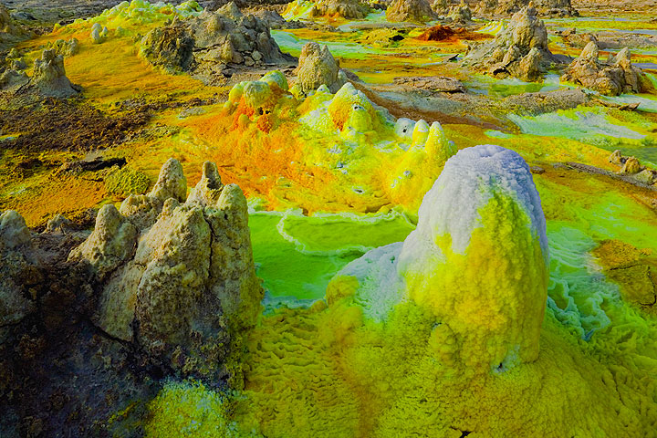 Bizarre landscape at Dallol volcano