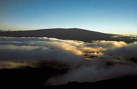 Mauna Loa volcano with the gentle slopes of a typical shield volcano