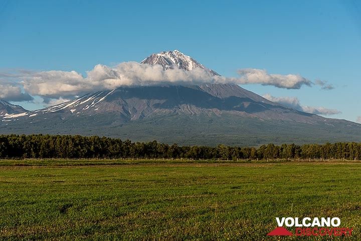 View of Koryasky volcano rising in the background