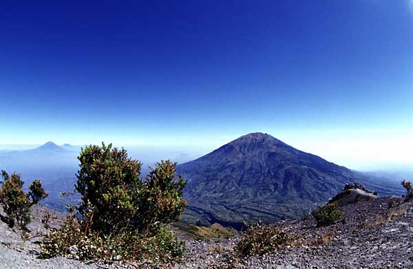 Merbabu volcano seen from the summit of Merapi