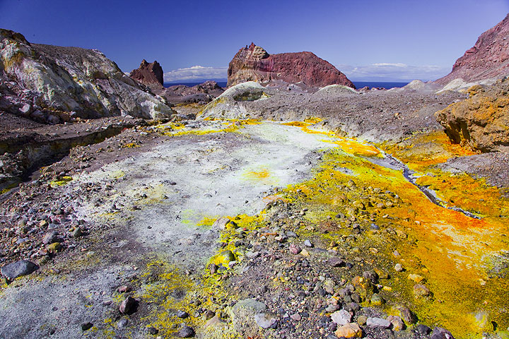 Inside the crater of White Island volcano