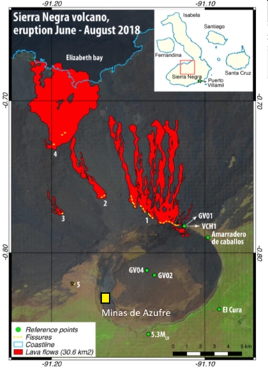 Map of the 2018 eruption